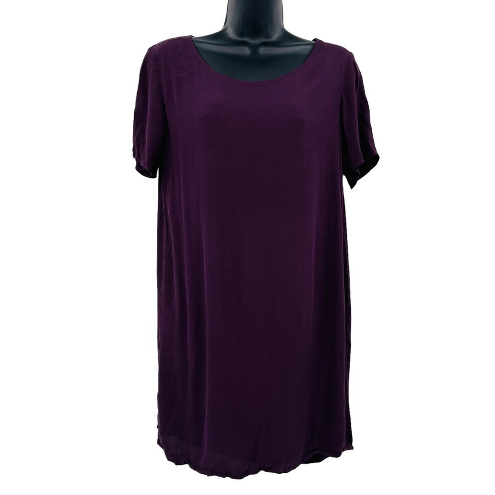 Artiza Wilfred Free Teigen Crepe Shirt Dress Womens S Plum Purple‎ Mini Shift